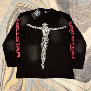 Hellstar QR Christ Progress Black Longsleeve Shirt Men’s Size Large